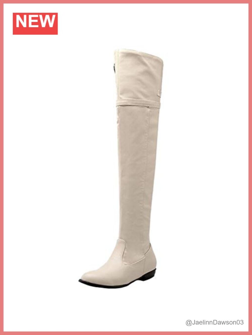 Women Thigh High Boots Faux Suede Block Heel Side Zip Warm Lined